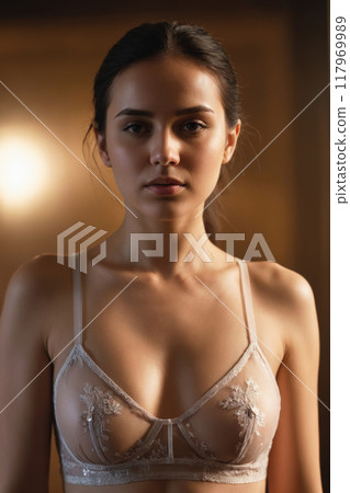 sexy lingerie in spanish Spanish Blonde Lingerie Model Wearing Bedroom Clothing Stock Image main image 1