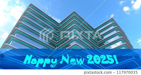 Happy 2025! Wishing you a Merry Christmas and a New Year filled with the joy of owning your own apartment. 3D rendering. Happy 2025! Wishing you a Merry Christmas and a New Year filled with the joy of owning your own apartment. 3D rendering. 117970035