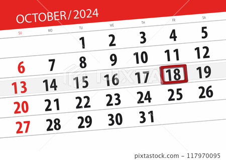 Calendar 2024, deadline, day, month, page, organizer, date, October, friday, number 18 117970095