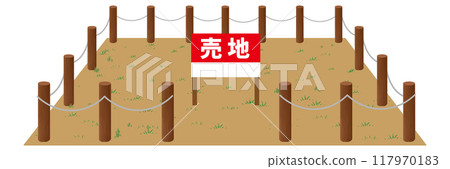 Illustration of a roped off lot for sale - Stock Illustration ...