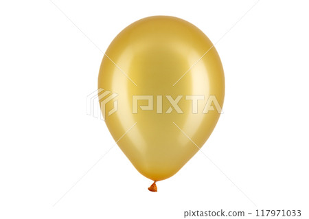 Golden inflatable balloon isolated on a white background. 117971033