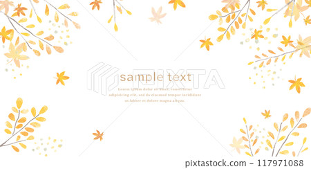 Simple watercolor background frame of autumn leaves Simple watercolor background frame of autumn leaves 117971088