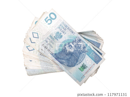Stack of Polish 50 Zloty Banknotes 117971131