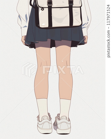 高中女生和包包的腳特寫 117971524