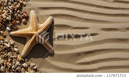 Top view of sand background on the beach. copyspace for text. Top view of sand background on the beach. copyspace for text. 117971713