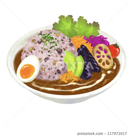 Stylish Cafe Curry - Curry rice illustration 117972017