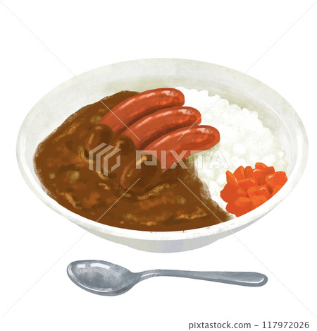 Sausage curry curry rice illustration 117972026