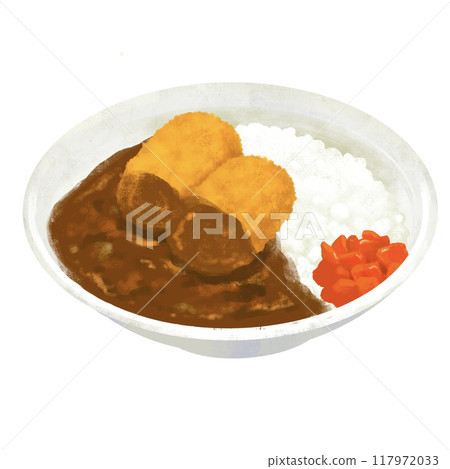 炸丸子咖哩咖哩飯圖 117972033