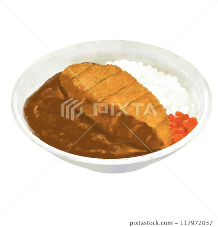 炸肉排咖哩,炸肉排咖哩,咖哩飯插畫 炸肉排咖哩,炸肉排咖哩,咖哩飯插畫 117972037