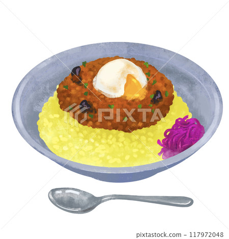 Keema curry - curry rice illustration Keema curry - curry rice illustration 117972048