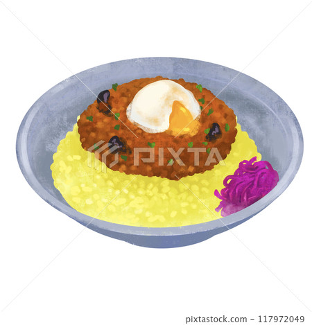 Keema curry - curry rice illustration 117972049