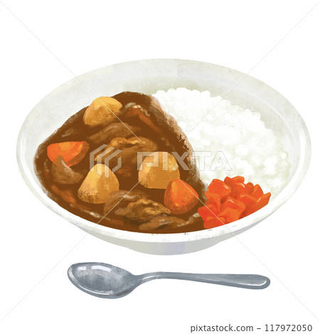 Pork curry, curry, curry rice illustration 117972050