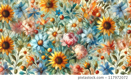 七彩花朵背景 117972072