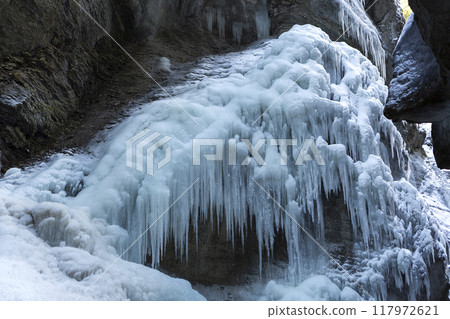 Partnachklamm or Partnach gorge in wintertime 117972621
