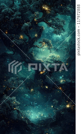 Abstract wallpaper depicting whales swimming through interstellar clouds Abstract wallpaper depicting whales swimming through interstellar clouds 117972888