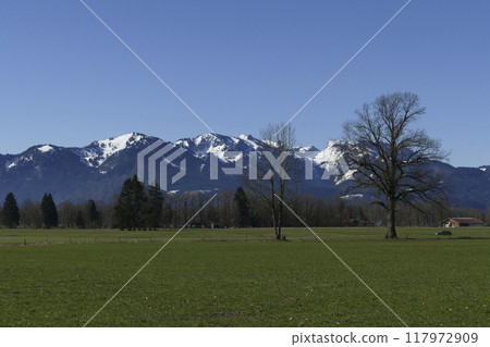 Mountain hiking to Rechelberg mountain in springtime, Bavaria, Germany Mountain hiking to Rechelberg mountain in springtime, Bavaria, Germany 117972909