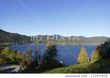 Panorama of lake Tegernsee, Bavaria, Germany 117972978
