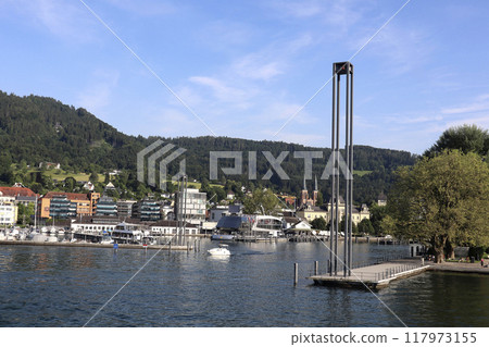 Bregenz harbor entrance, Austria on Lake Constance 117973155
