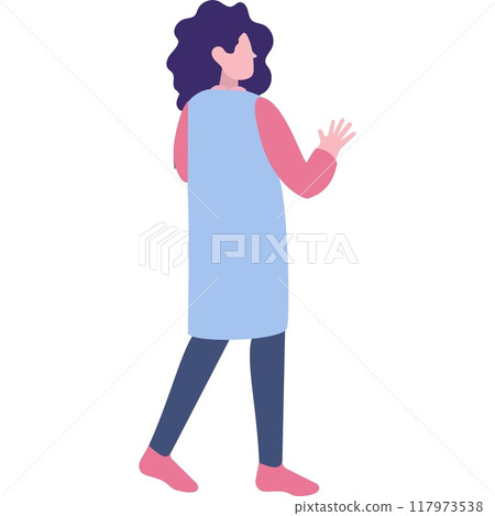 Woman walk vector female gesturing icon on white 117973538