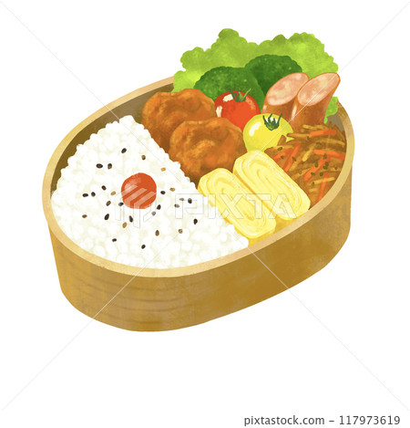 Illustration of a delicious lunch box Illustration of a delicious lunch box 117973619