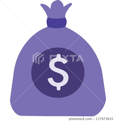 Money bag icon, cash sack vector with dollar sign 117973635