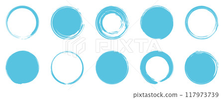 Light blue brush circle set vector 117973739