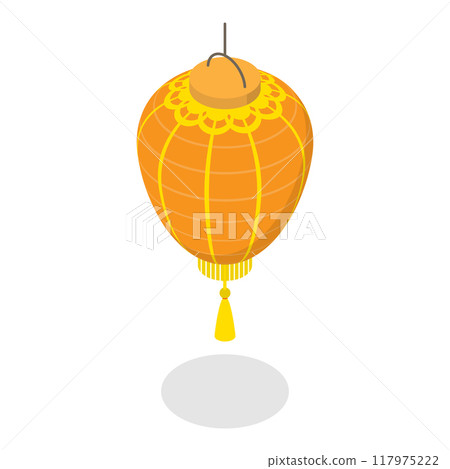 3D Isometric Flat Vector Set of Japanese Or Chinese Lanterns, Asian Holiday Elements. Item 4 117975222