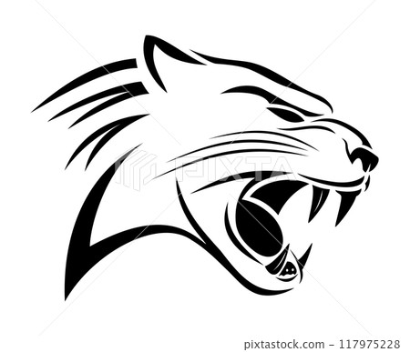 Leopard head silhouette Leopard head silhouette 117975228