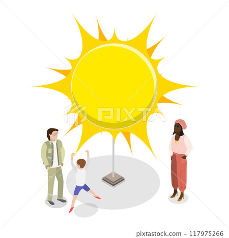 3D Isometric Flat Vector Set of Planetarium Excursion, Museum Astronomical Exhibition. Item 3 117975266