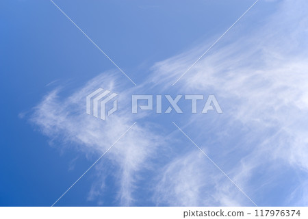 Refreshing blue sky and white clouds 117976374