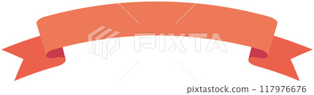 簡單彎曲絲帶的單圖2(紅色) 簡單彎曲絲帶的單圖2(紅色) 117976676