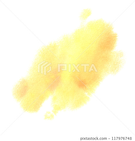 Watercolor paint spots and splashes, chaotic, beautiful, dynamic yellow, orange and burgundy colors, in autumn colors. Watercolor illustration, hand-drawn. A object isolated from the background. 117976748