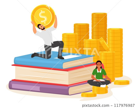 Education cost and investments in knowledge vector illustration 117976987