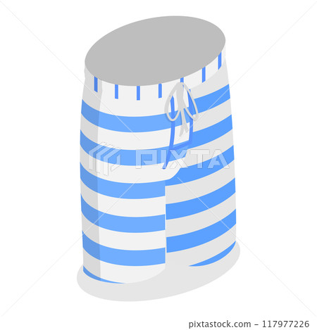 3D Isometric Flat Vector Illustration of Mens Underwear, Classic Boxers. Item 1 117977226