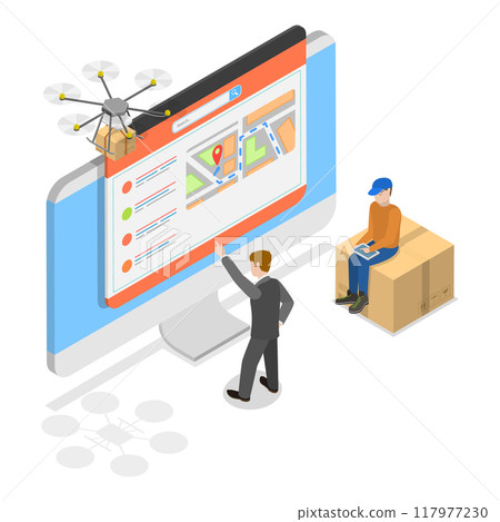 3D Isometric Flat Vector Illustration of Global Logistic , Procurement Management Industry. Item 3 3D Isometric Flat Vector Illustration of Global Logistic , Procurement Management Industry. Item 3 117977230