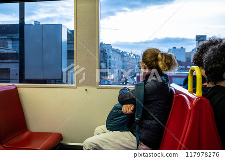 Vienna,Austria,August 23,2022. View of the city from inside the subway 117978276