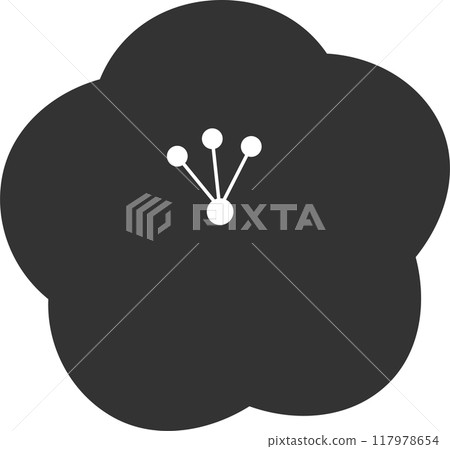 Rough monochrome vector plum icon 117978654