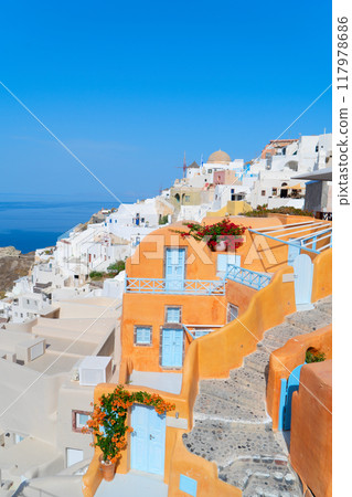 beautiful details of Santorini island, Greece 117978686