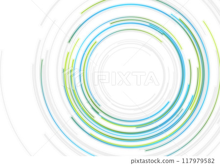 Blue and green HUD circles futuristic abstract minimal background 117979582
