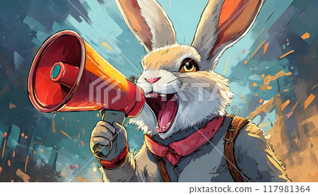 Screaming rabbit AI image Screaming rabbit AI image 117981364
