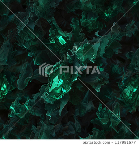 Dense multi-colored emerald smoke on a dark isolated background. Smoke background Dense multi-colored emerald smoke on a dark isolated background. Smoke background 117981677