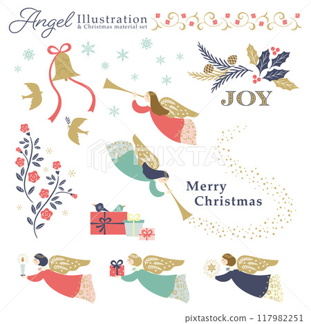天使與聖誕節素材插畫集-2 117982251