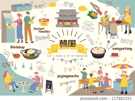 People who enjoy traveling to Korea People who enjoy traveling to Korea 117982351