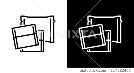 Sliced cheese simple line icon 117982465