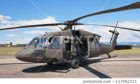 US Army UH-60 Black Hawk on the apron 117982723
