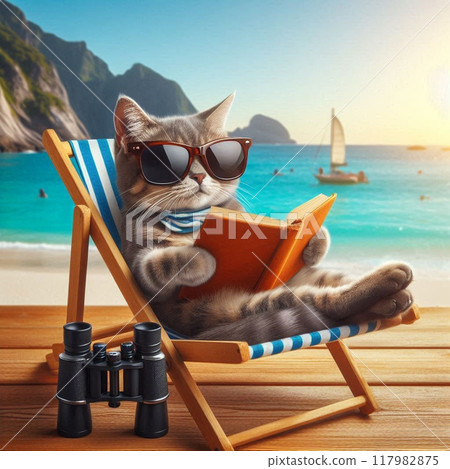 貓咪在夏日陽光下放鬆 貓咪在夏日陽光下放鬆 117982875