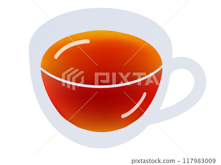 Vector illustration of rooibos tea in a clear glass cup 117983009