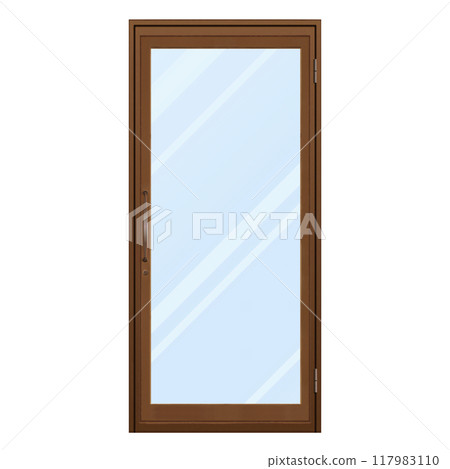Wooden Door A Brown with Glass 117983110