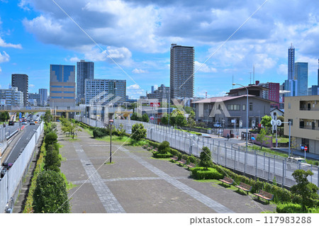 Main road and cityscape, Saitama New Urban Center, Kamikomachi area Main road and cityscape, Saitama New Urban Center, Kamikomachi area 117983288