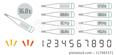 Thermometer illustration set 117983371